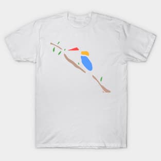 Bird Hand Drawn One line Art Branch T-Shirt